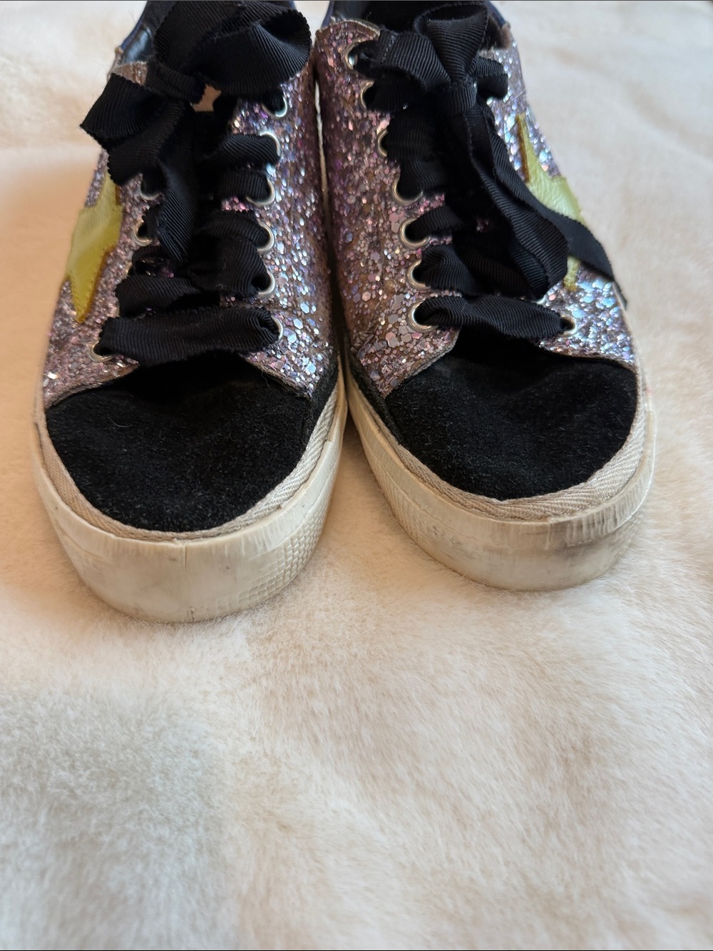 Golden Goose Glitter May Sneakers with Yellow Star 37 - Picture 6 of 8